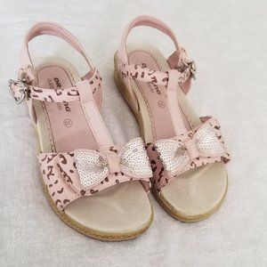 Pink Sandals with Silver Bow